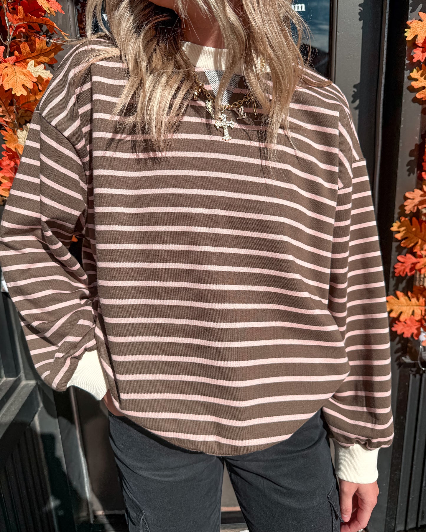Stripe French Terry Pullover