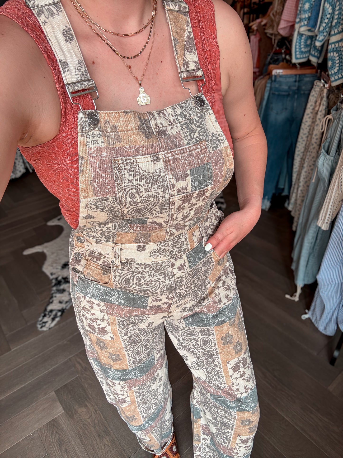 Boho Denim Overalls
