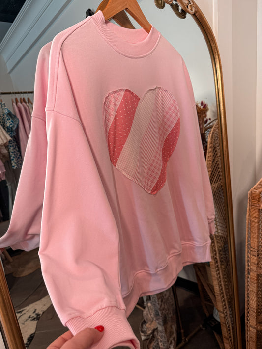 Quilted Heart Pullover