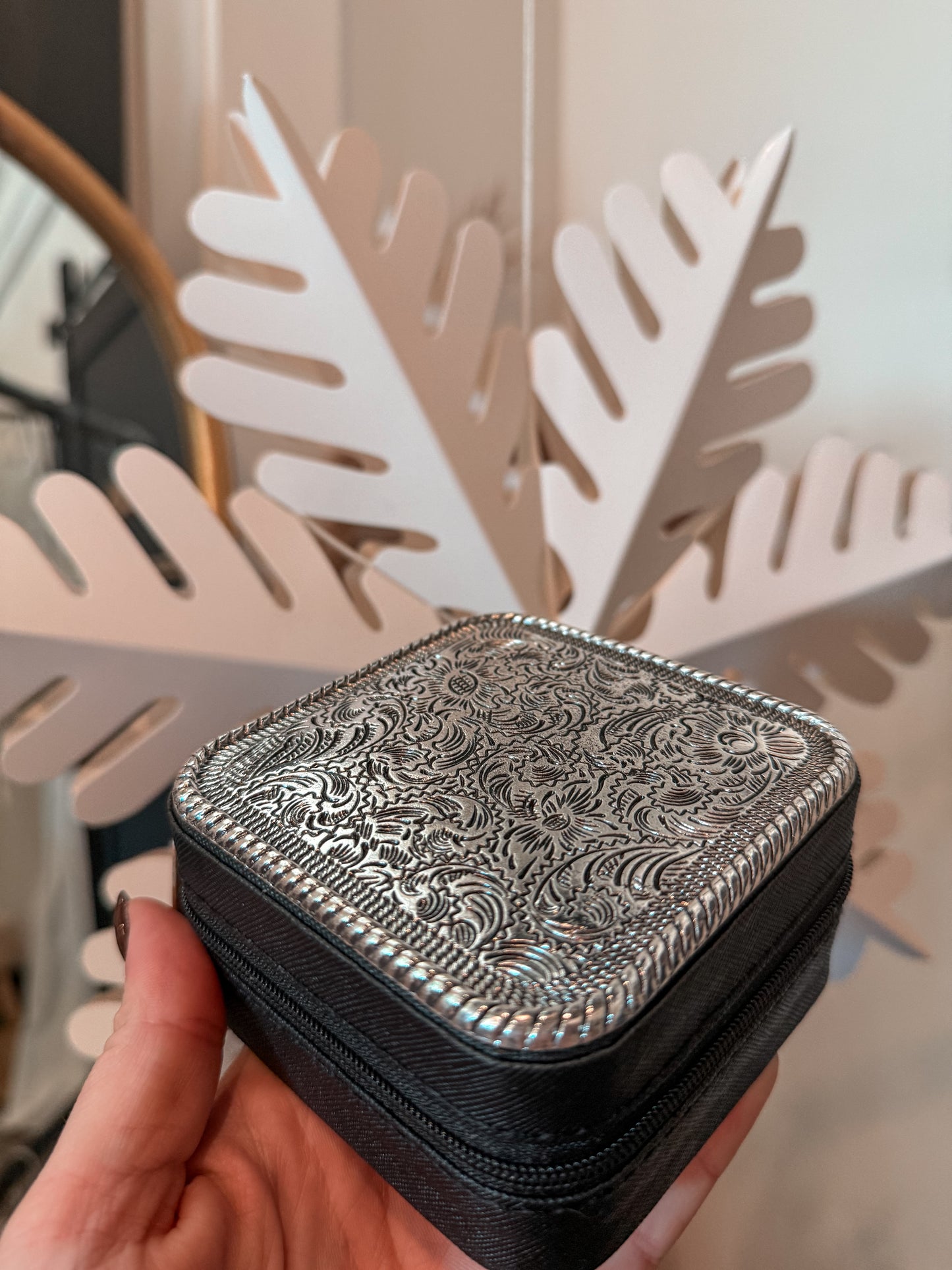 Western Metal Plate Jewelry Box
