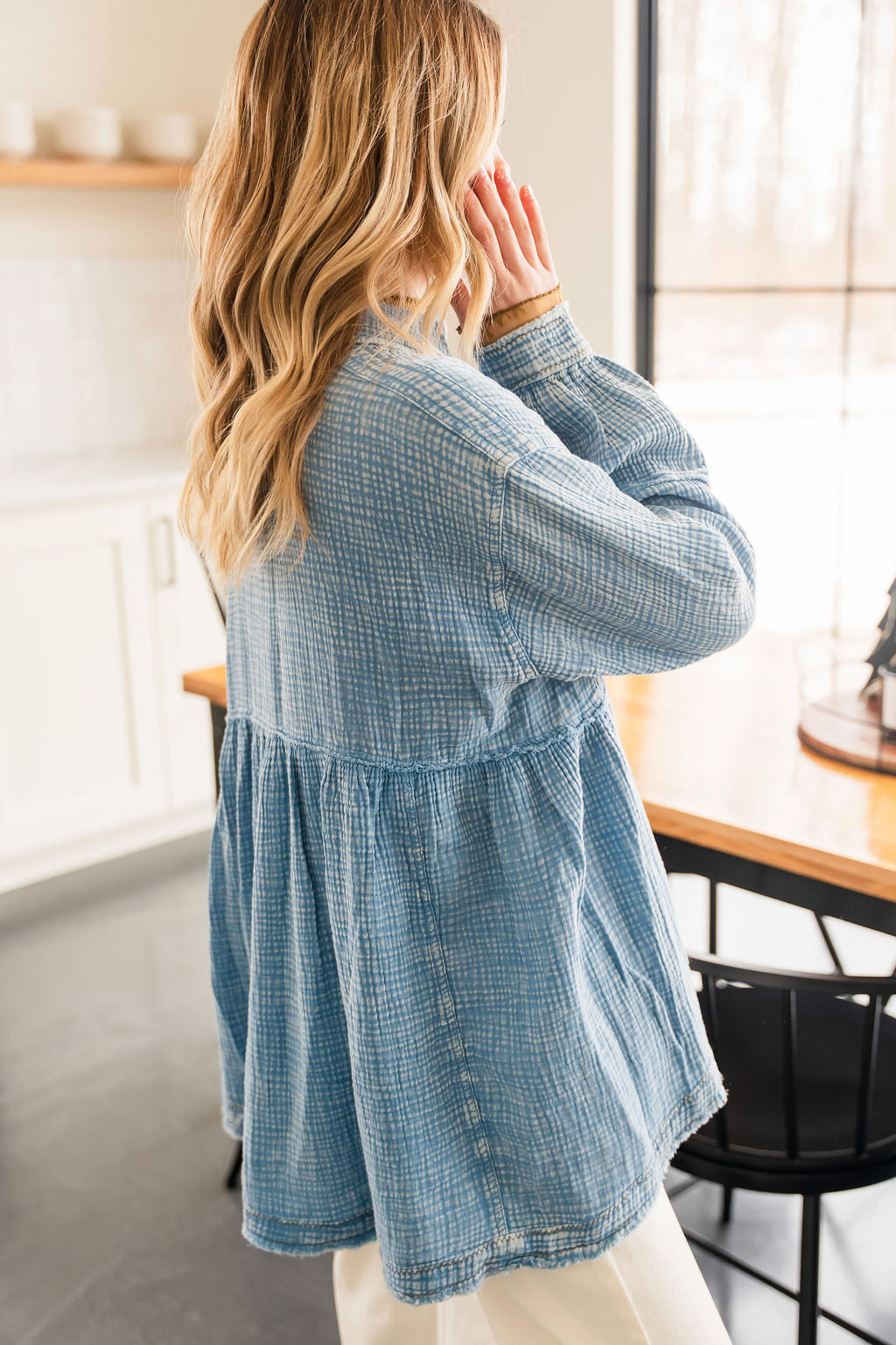 Washed Denim Button Down