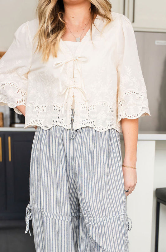 Saylor Stipe Balloon Jogger Pant