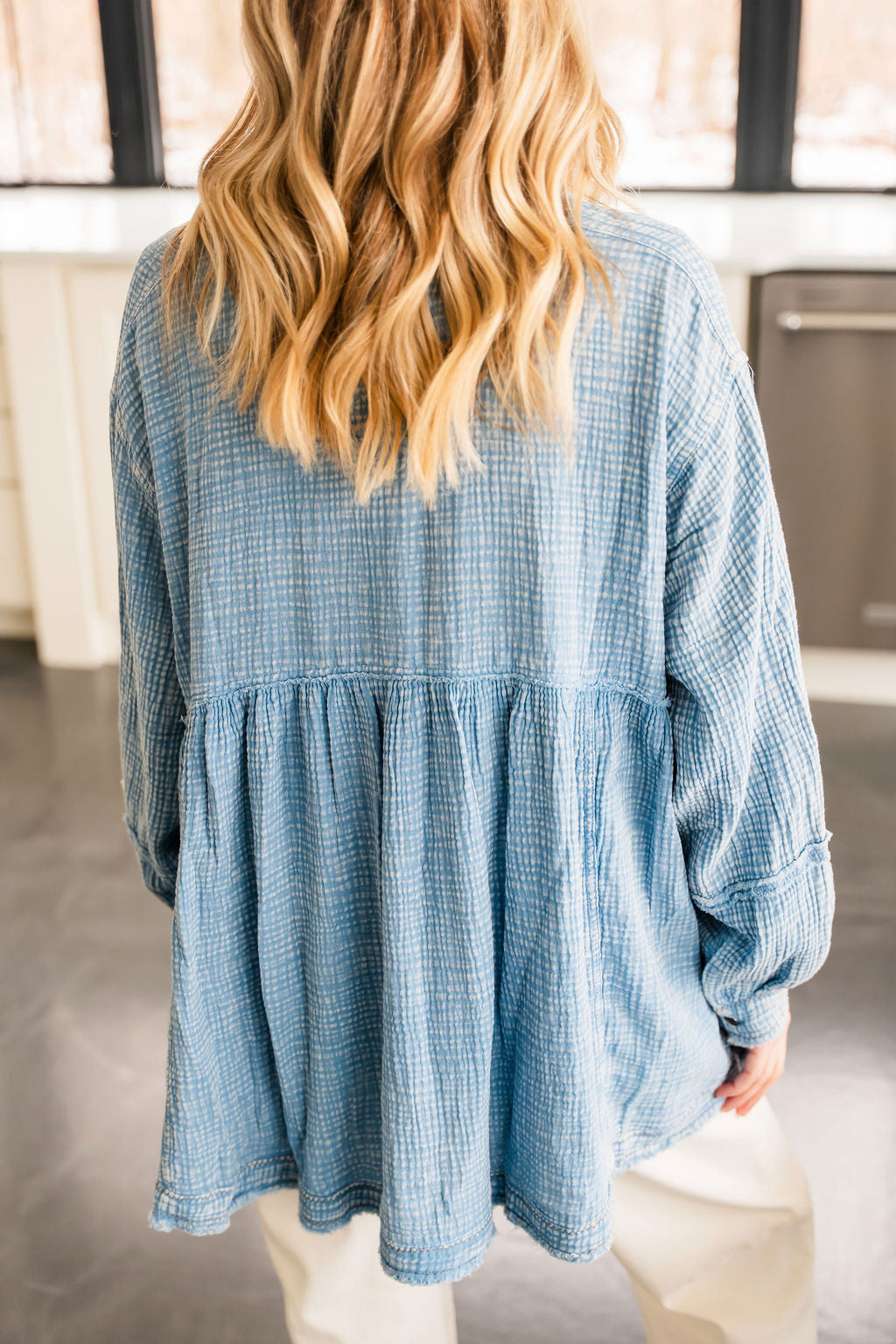 Washed Denim Button Down