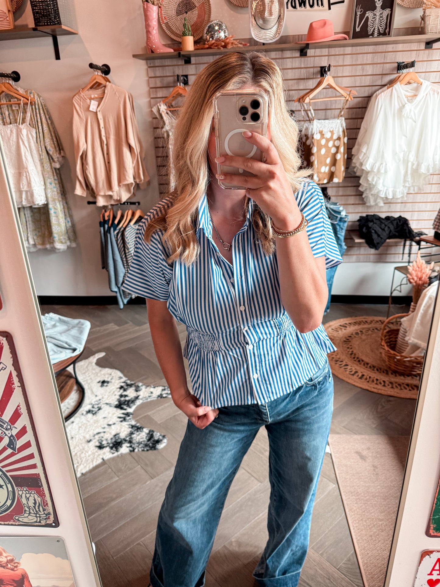 Blue Skies Smocked Blouse