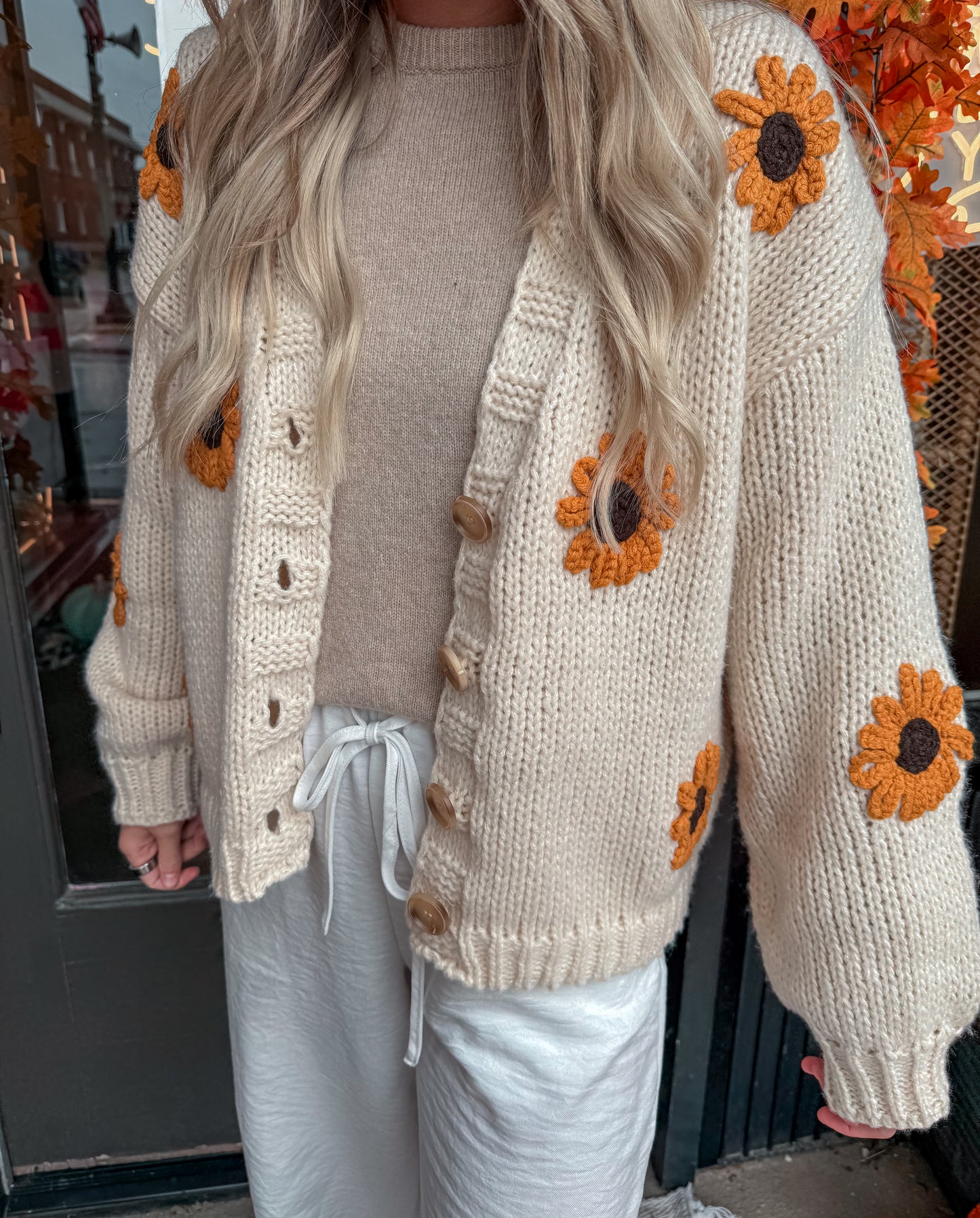 Sunflower Embroidered Cardigan