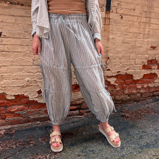 Saylor Stipe Balloon Jogger Pant