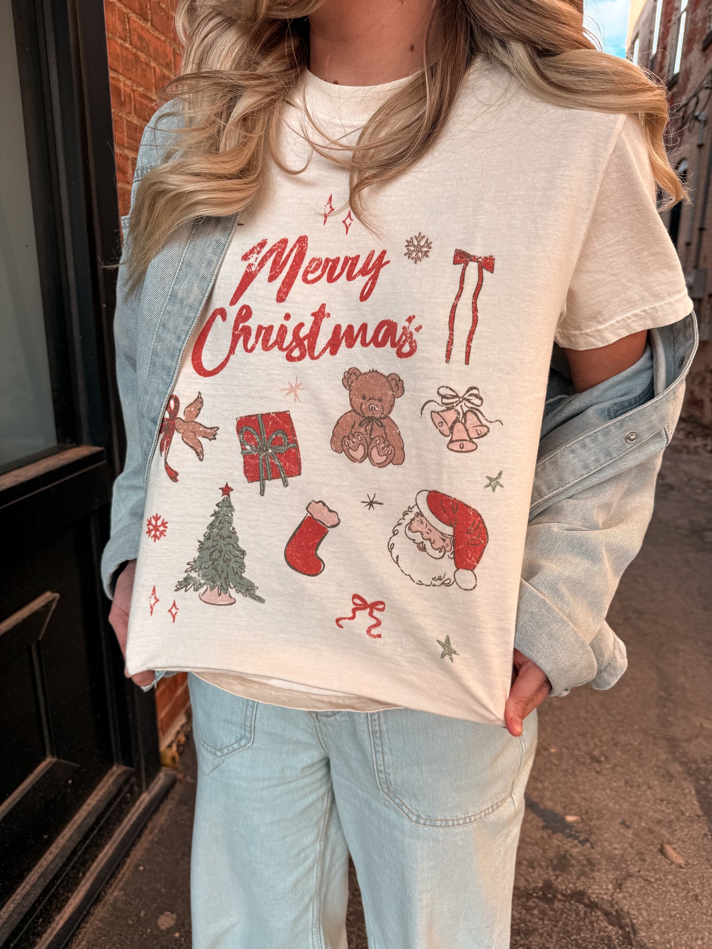 Merry Christmas Doodle Graphic Tee