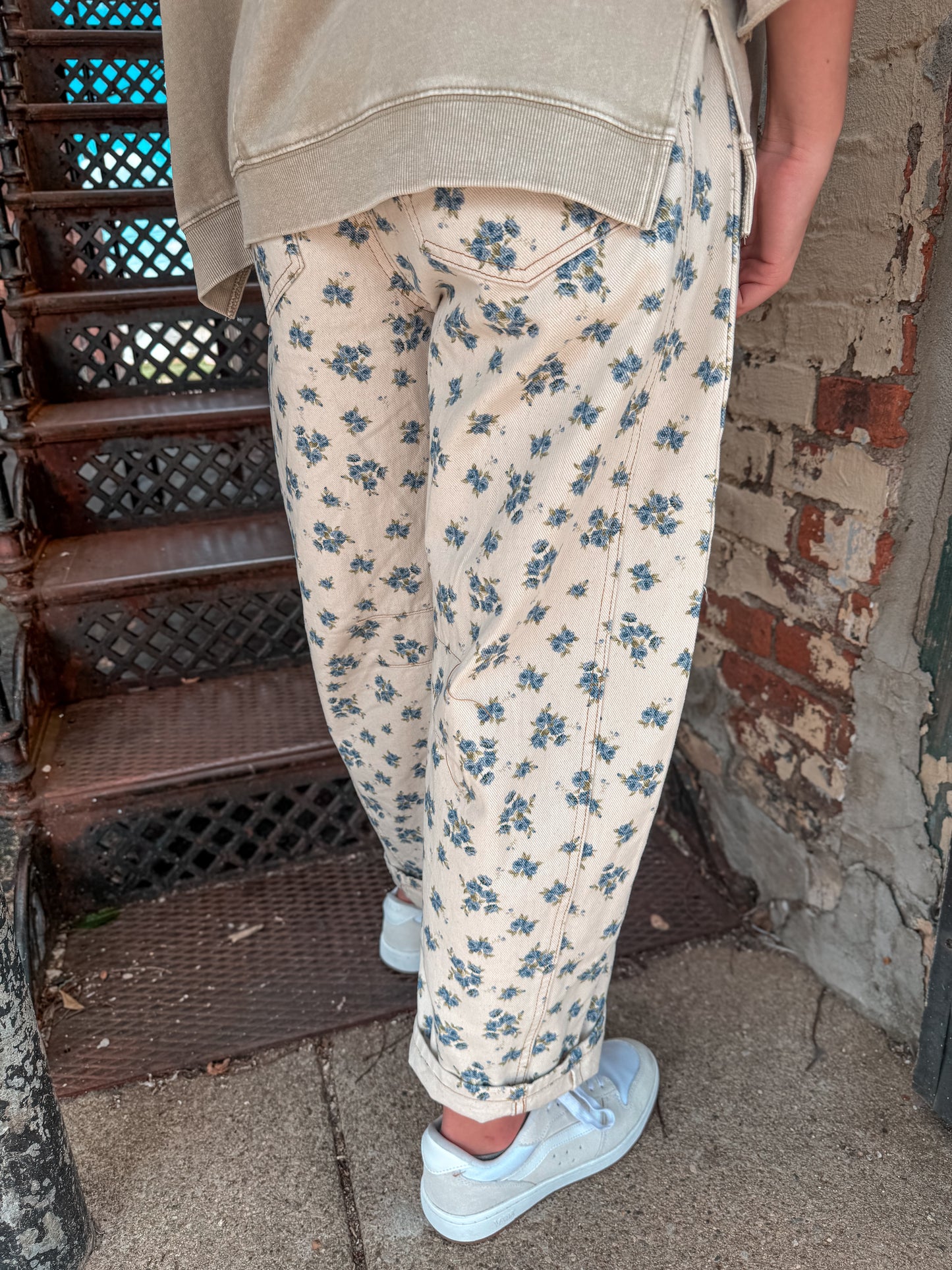 Floral Barrel Jeans