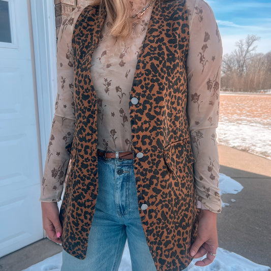 Cheetah print vest