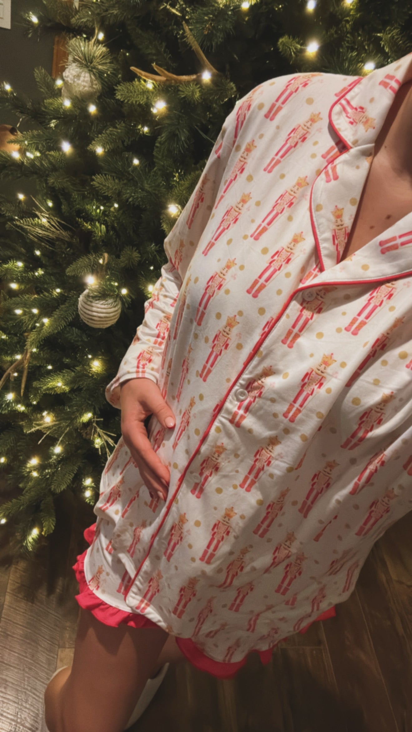 Christmas Pink Nutcracker Pajamas Set