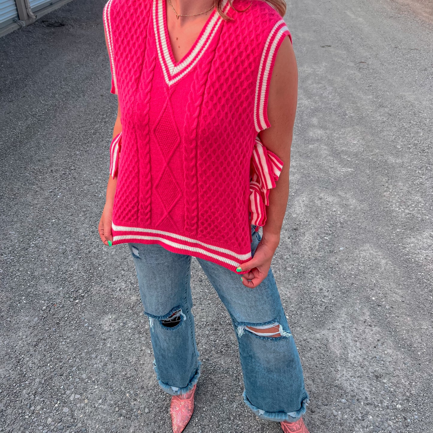 Pink Pony Girl Sweater Vest