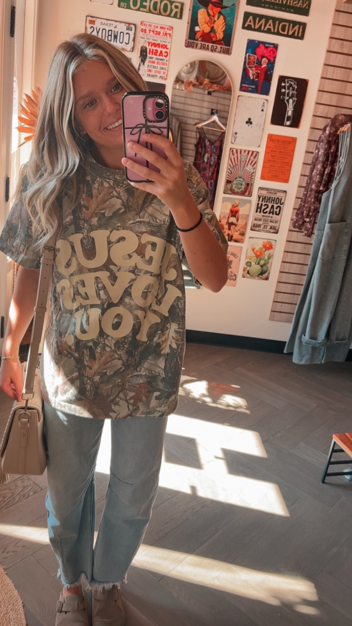 Camo Jesus Loves You Tee