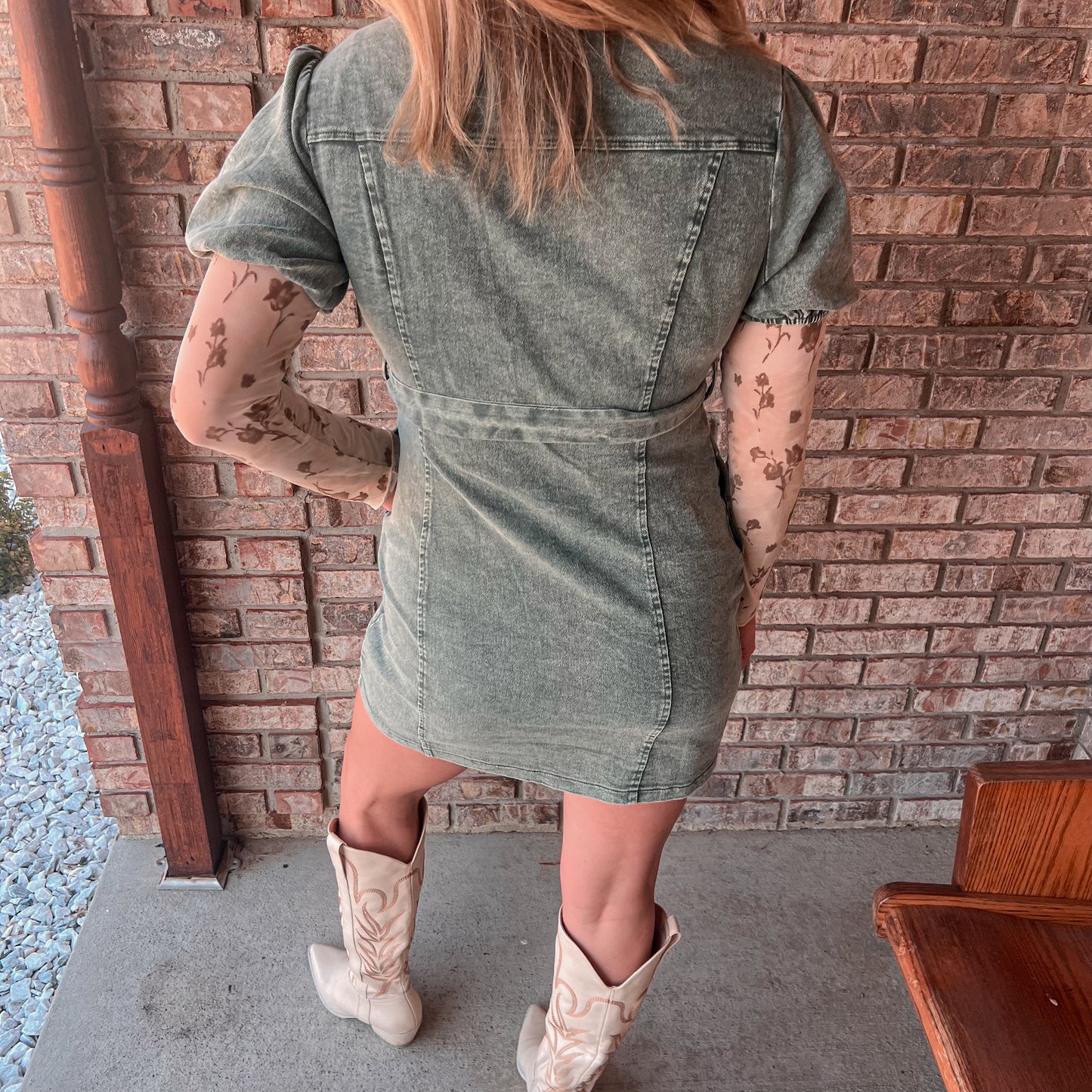 Olive Denim Dress