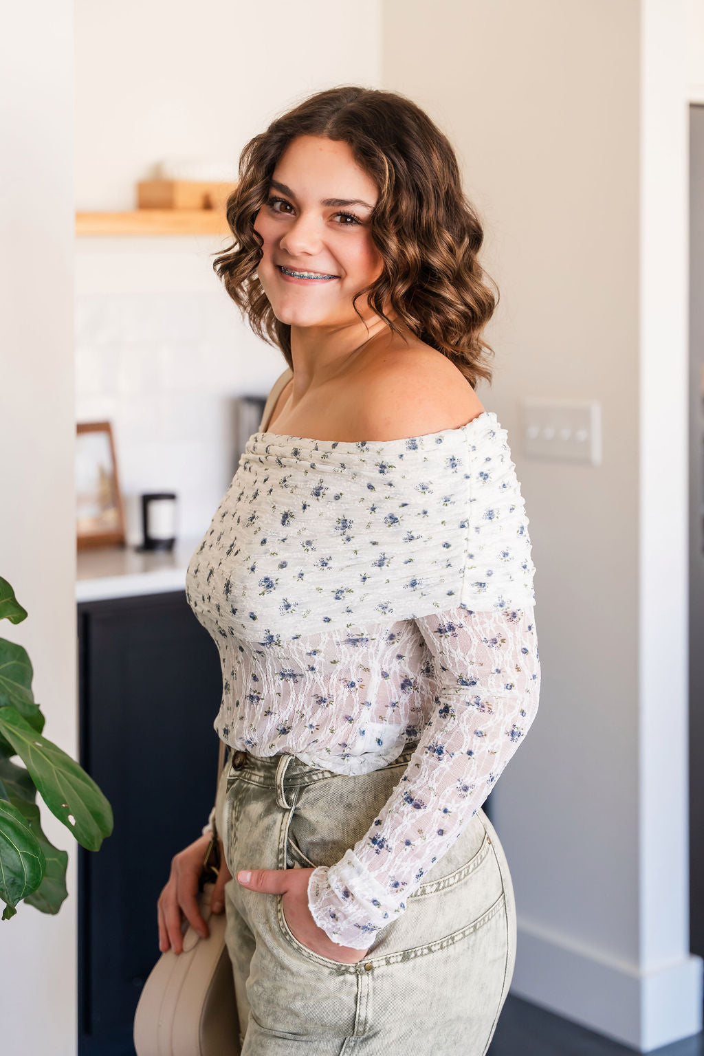 Floral Lace Off Shoulder Bodysuit