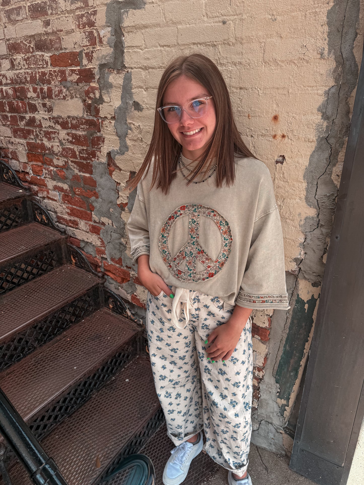 Floral Barrel Jeans