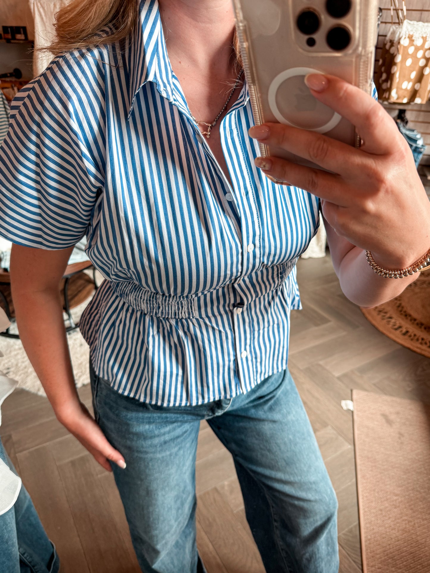 Blue Skies Smocked Blouse