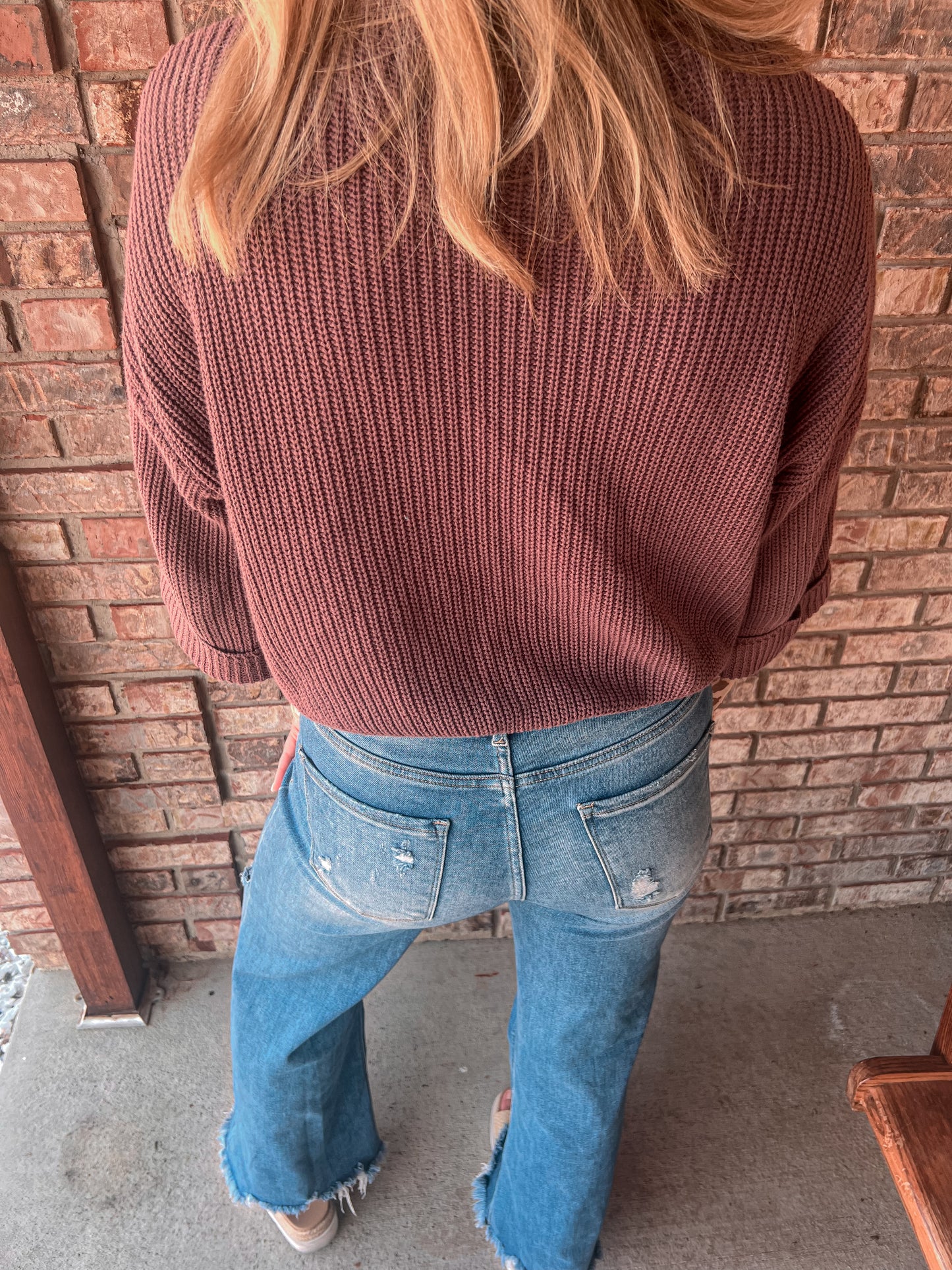 Risen Vintage Hem Jeans