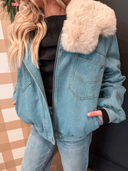 Faux Fur Denim jacket