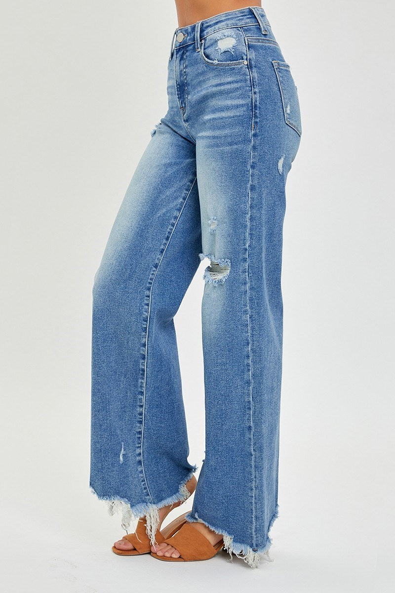 Risen Vintage Hem Jeans