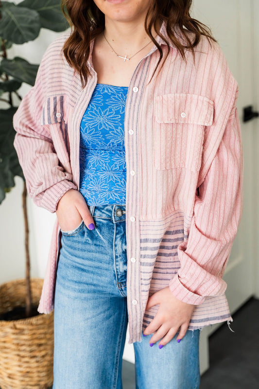 Spring Stripe Button Down