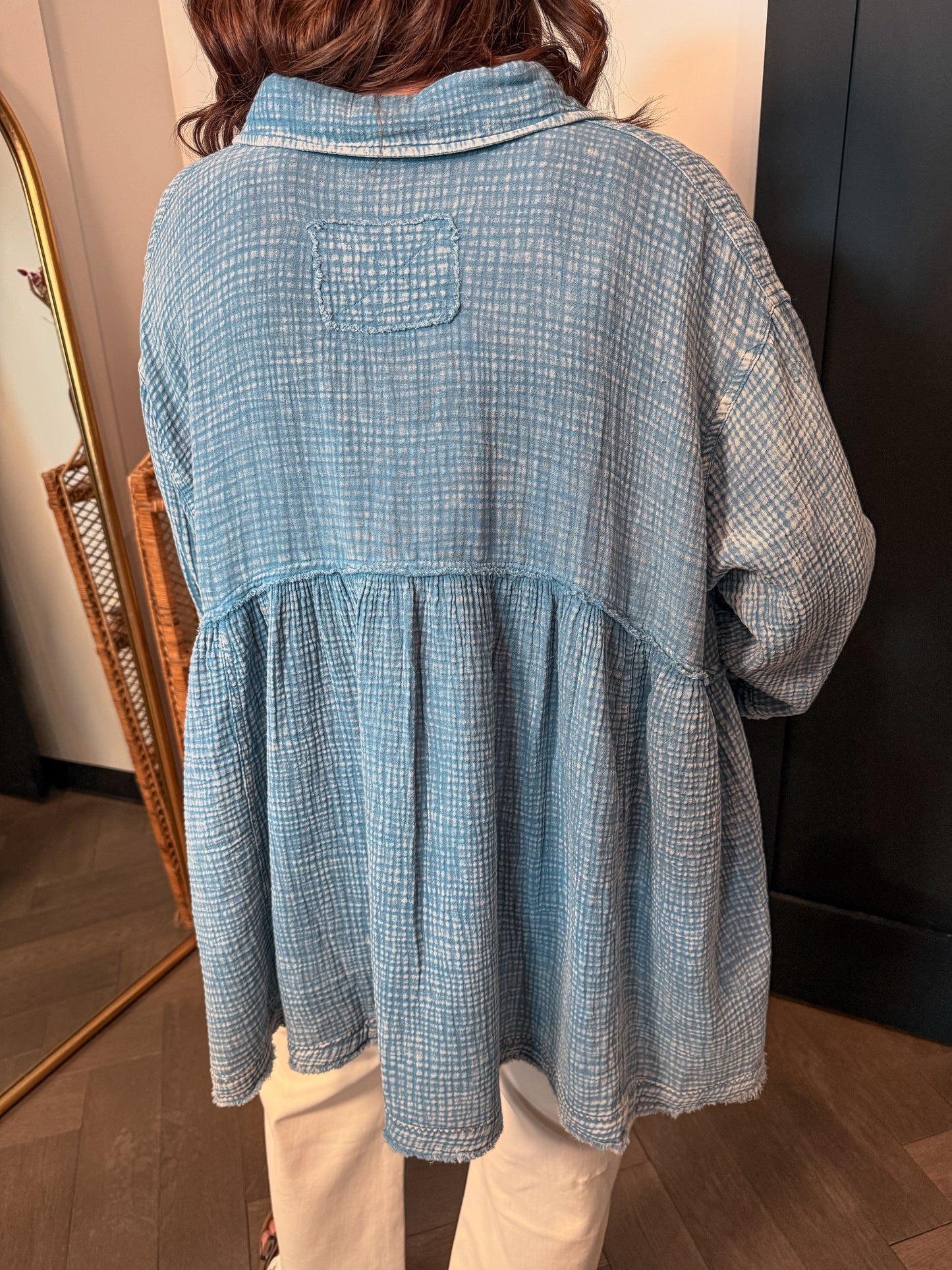 Washed Denim Button Down