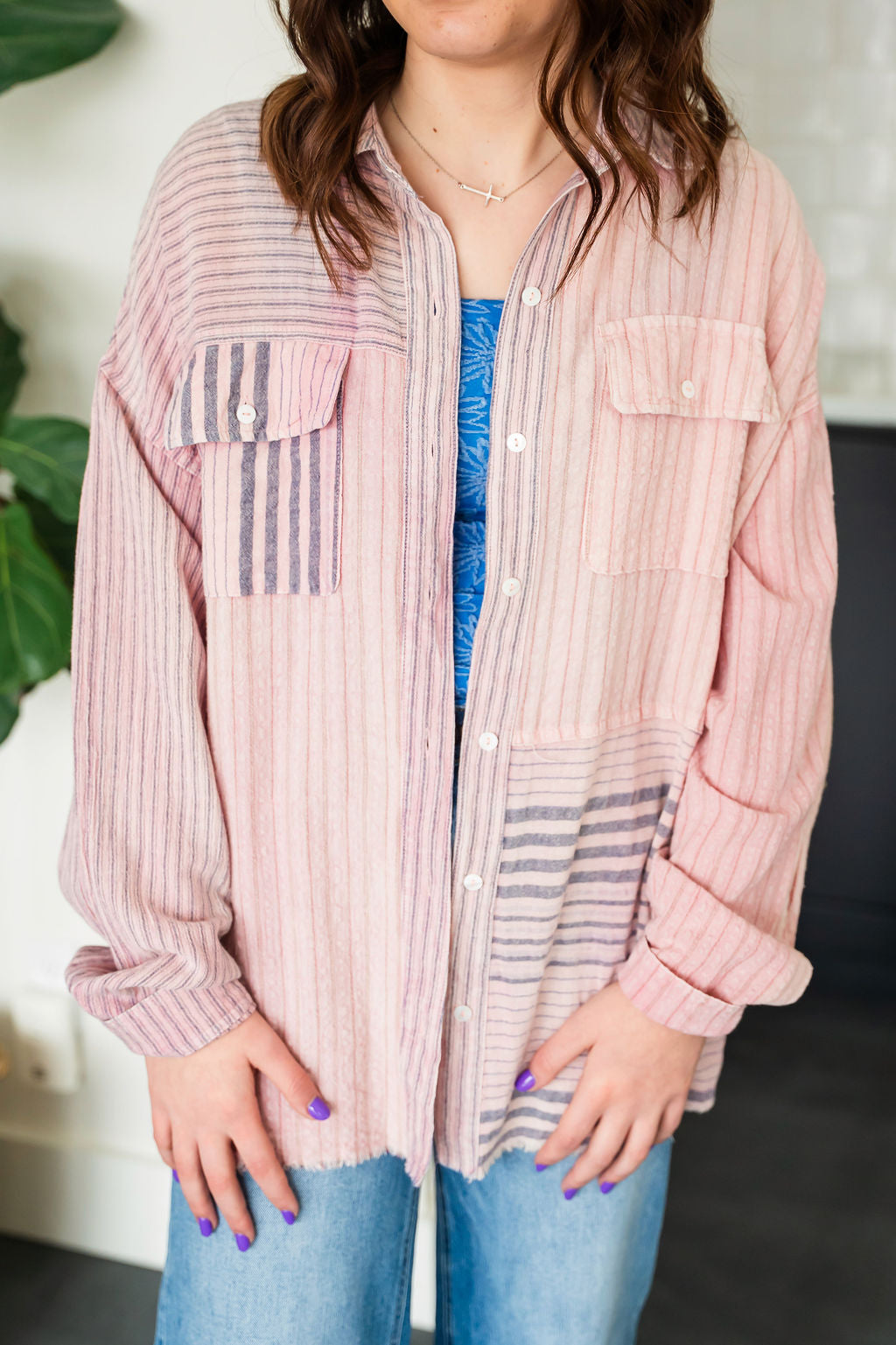 Spring Stripe Button Down