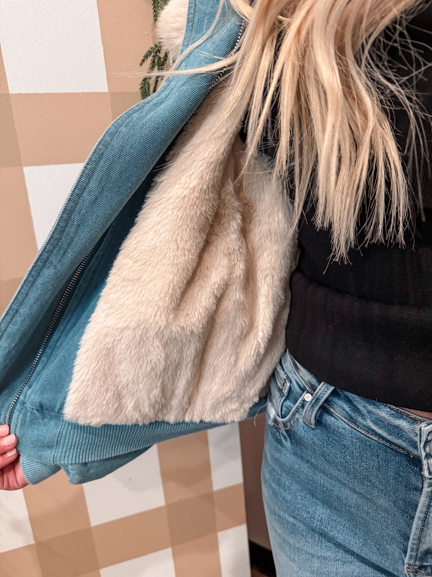 Faux Fur Denim jacket