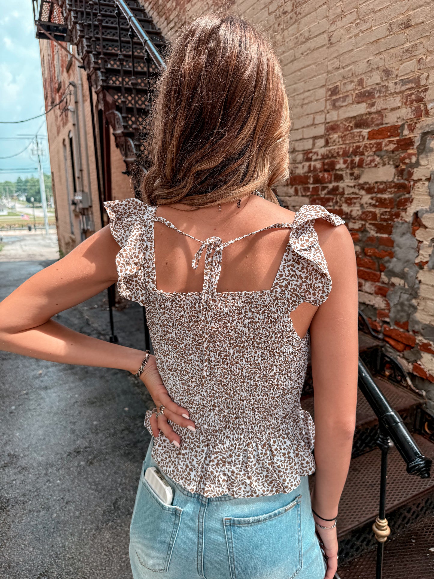 The Mocha With Ruffles Top