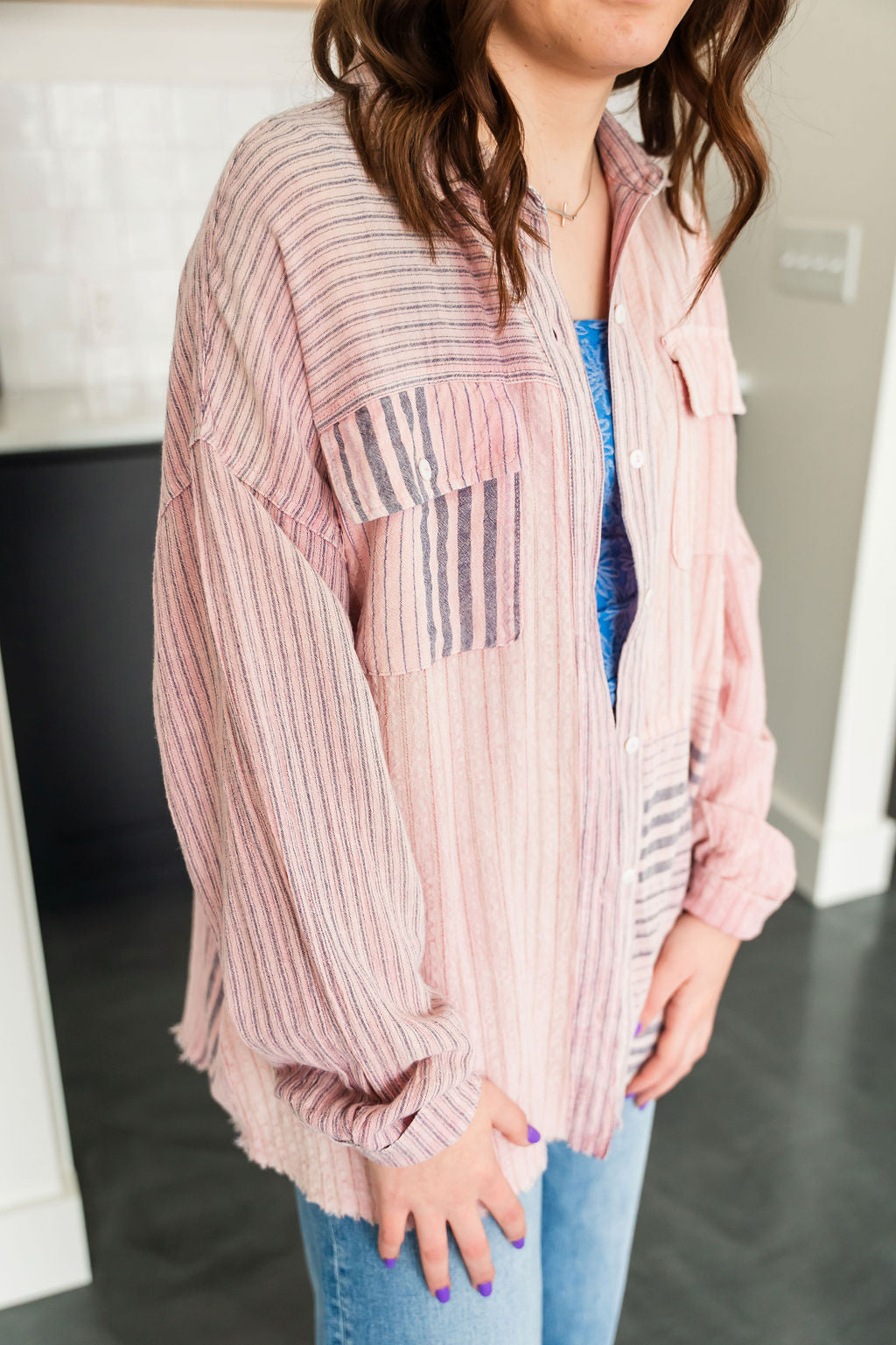 Spring Stripe Button Down
