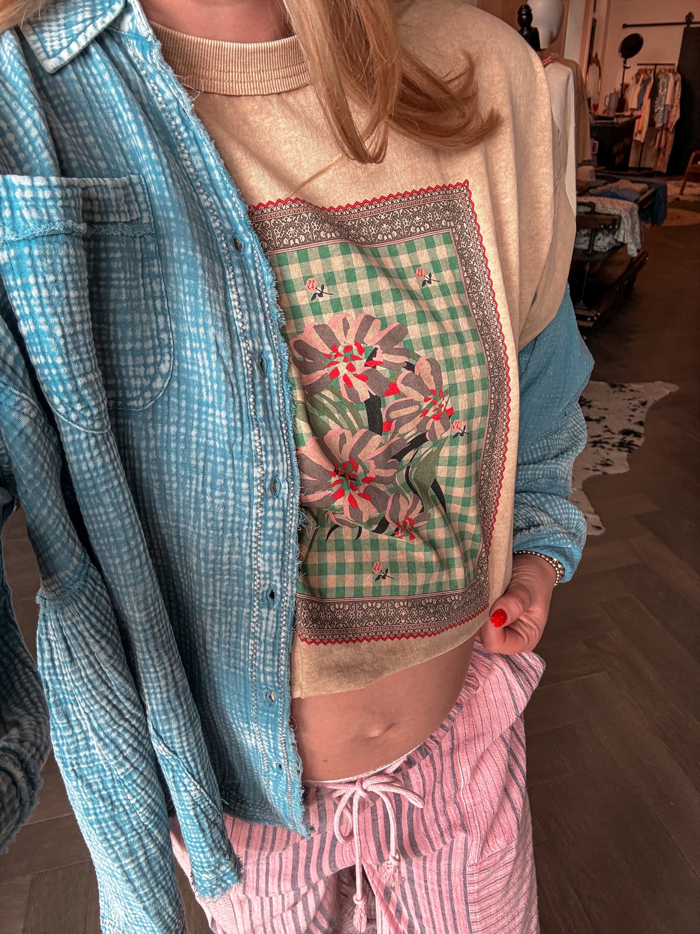 Flower Stamp Graphic Tee