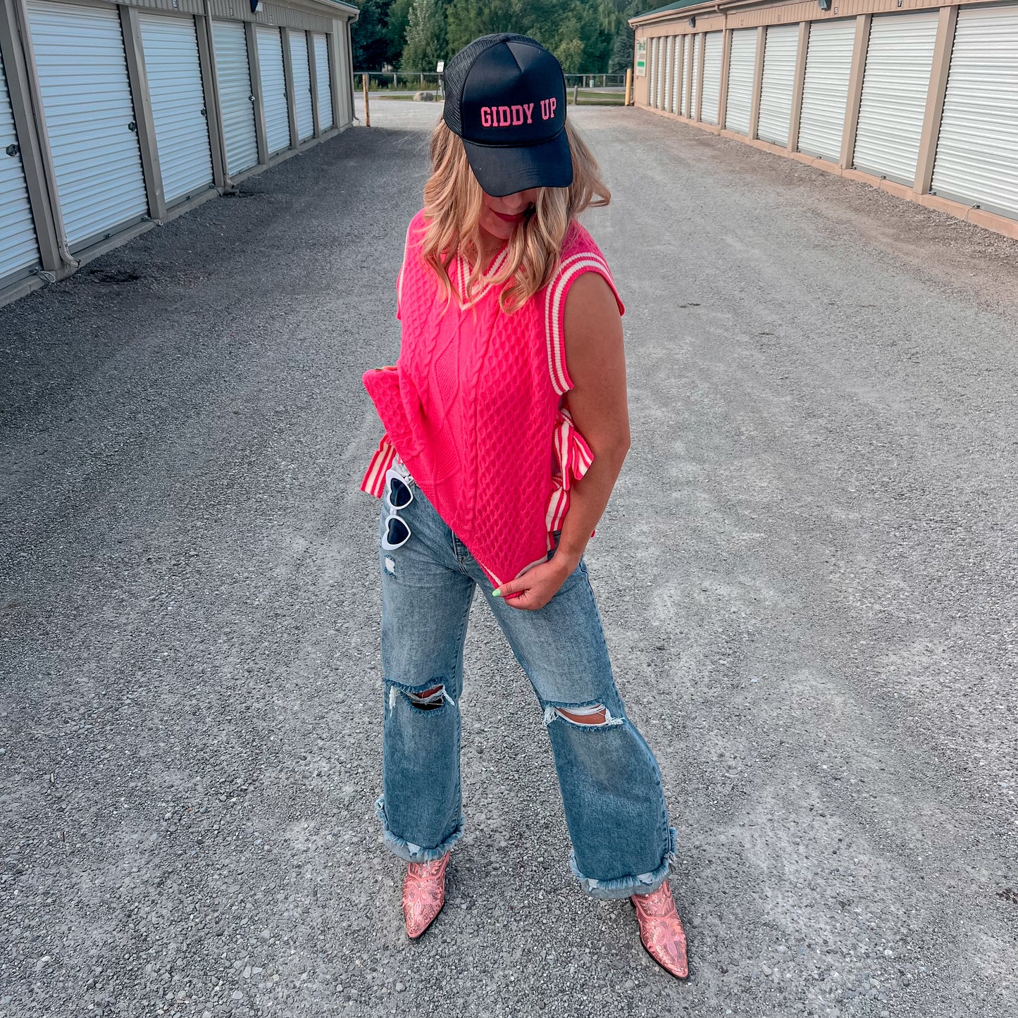 Pink Pony Girl Sweater Vest