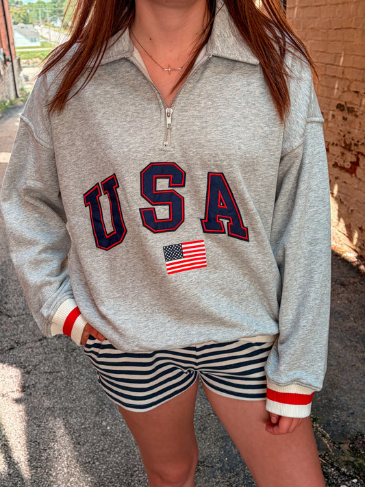 USA Quarter Zip Pullover