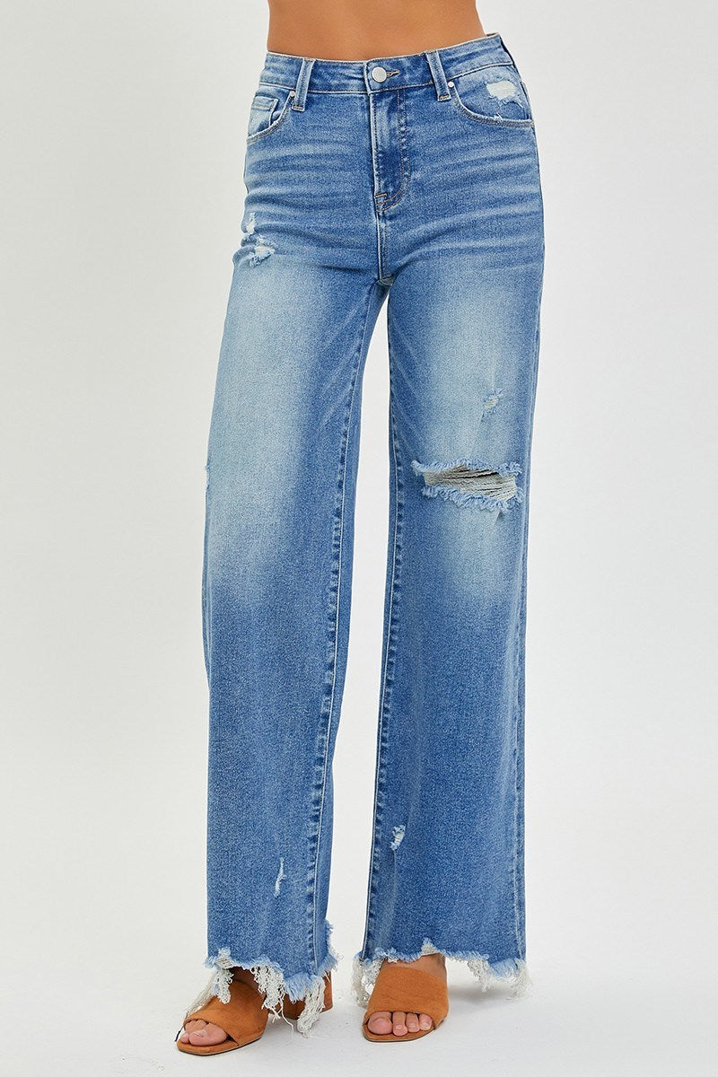 Risen Vintage Hem Jeans