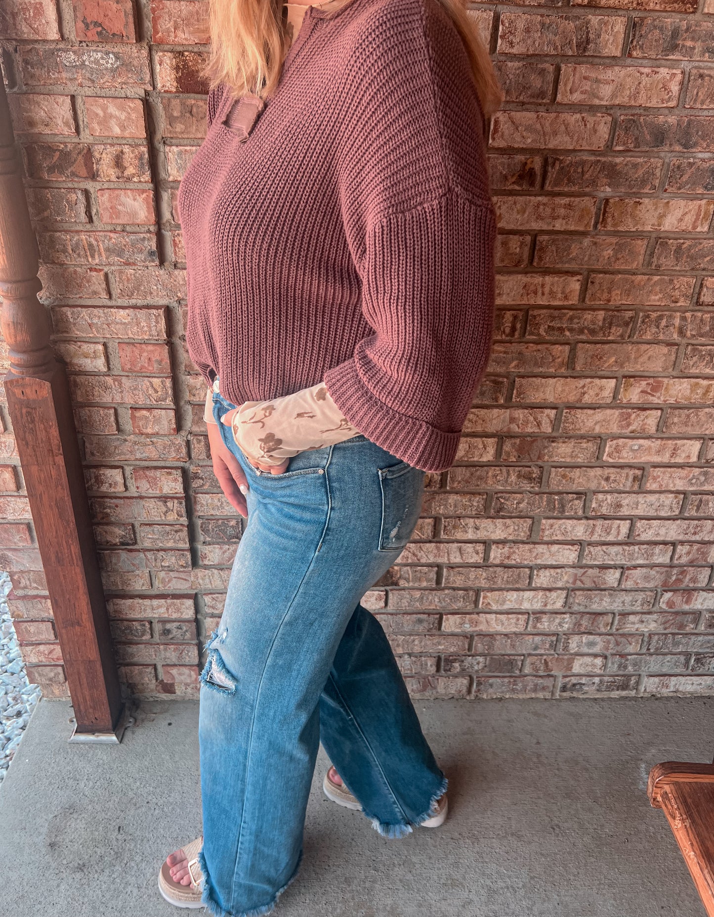 Risen Vintage Hem Jeans