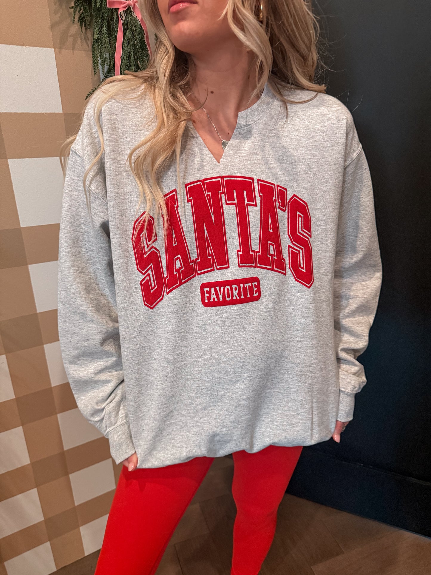 Santa’s Favorite Deep V Crewneck