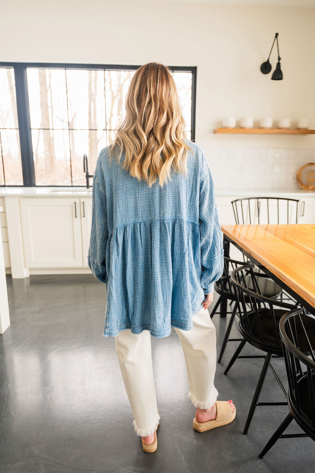 Washed Denim Button Down