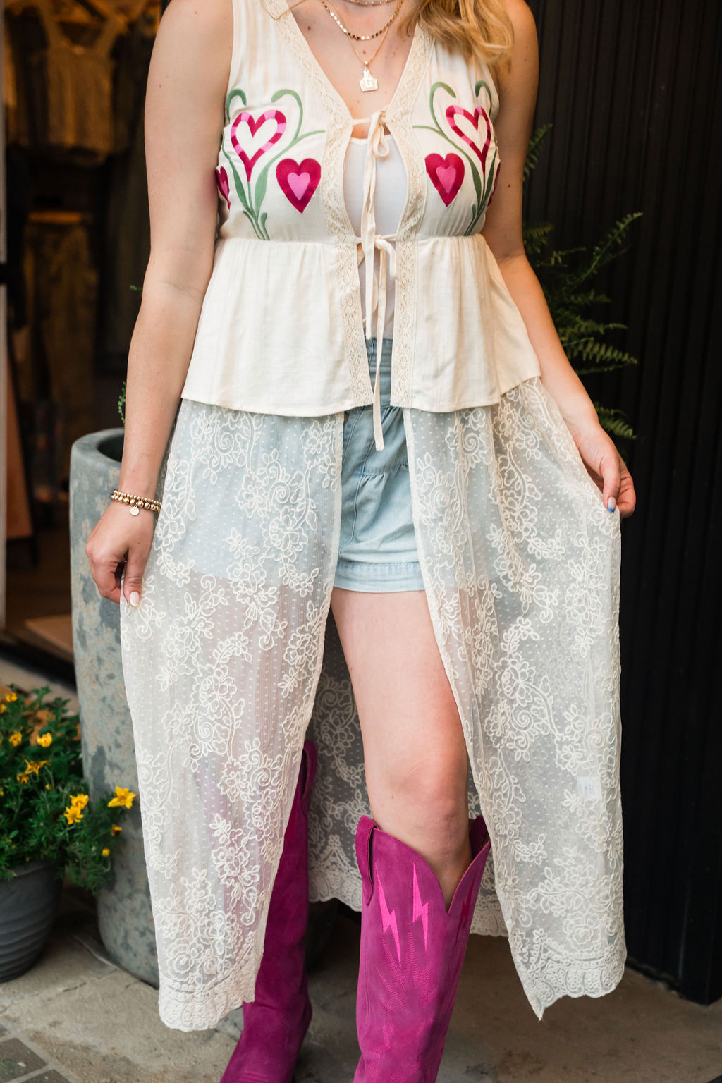 Lace & Grace Maxi Vest