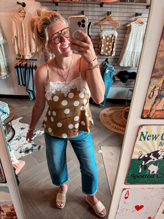 Polka Dot & Lace Cami