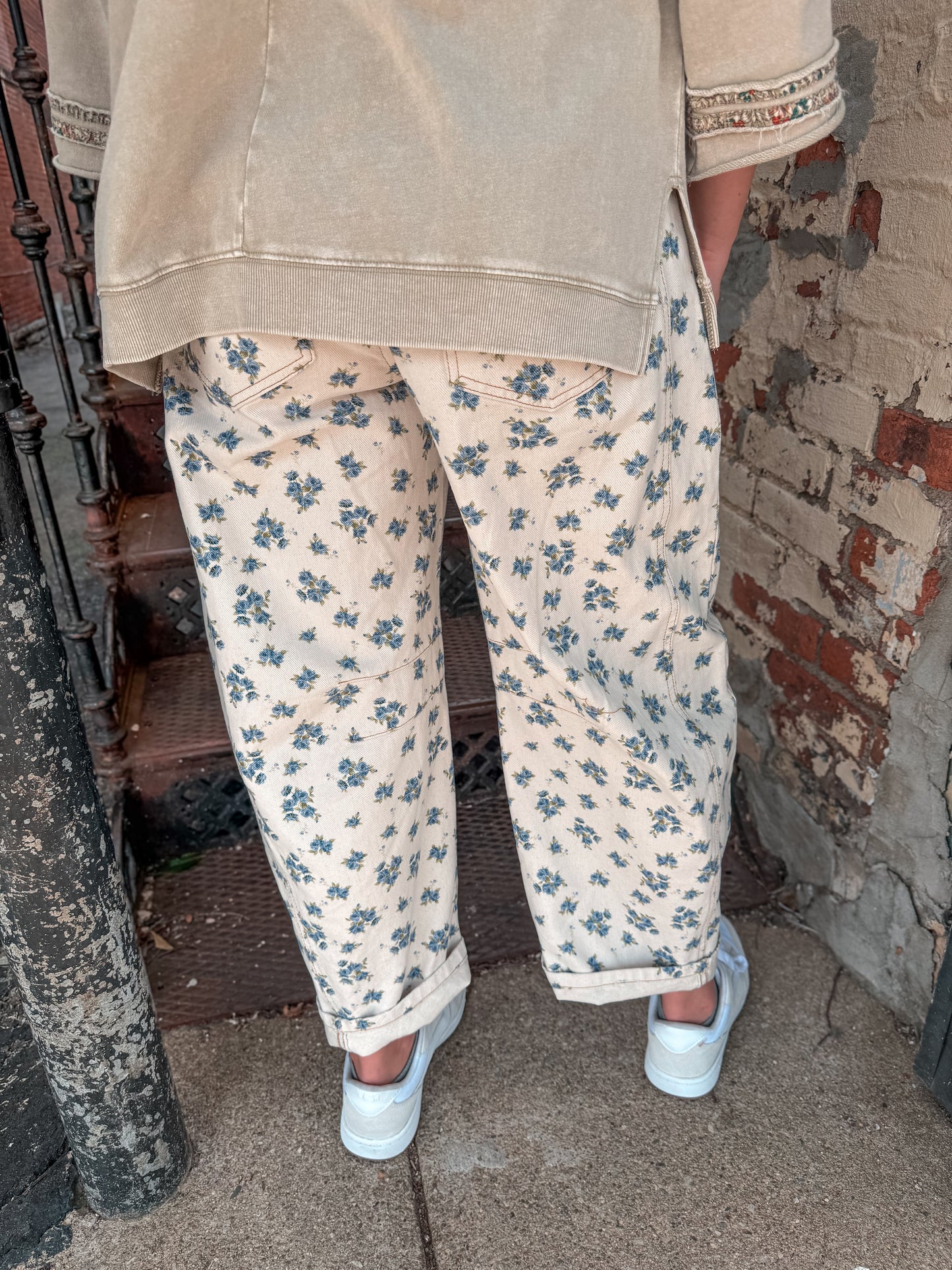Floral Barrel Jeans