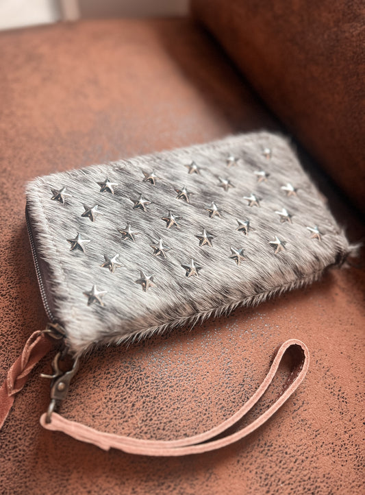 Shoot for the Stars Cowhide Purse
