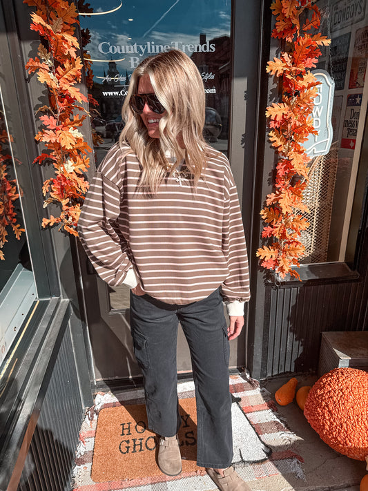 Stripe French Terry Pullover