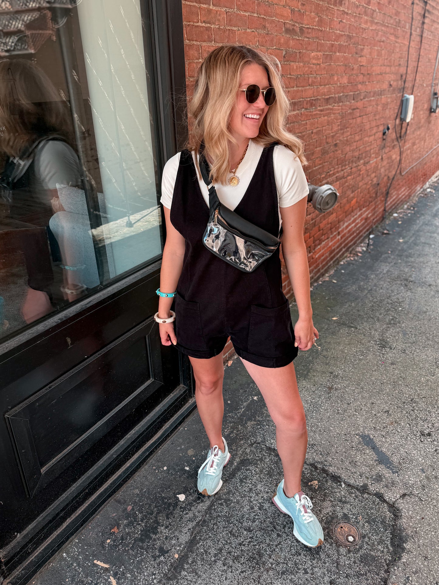 Black Denim Romper