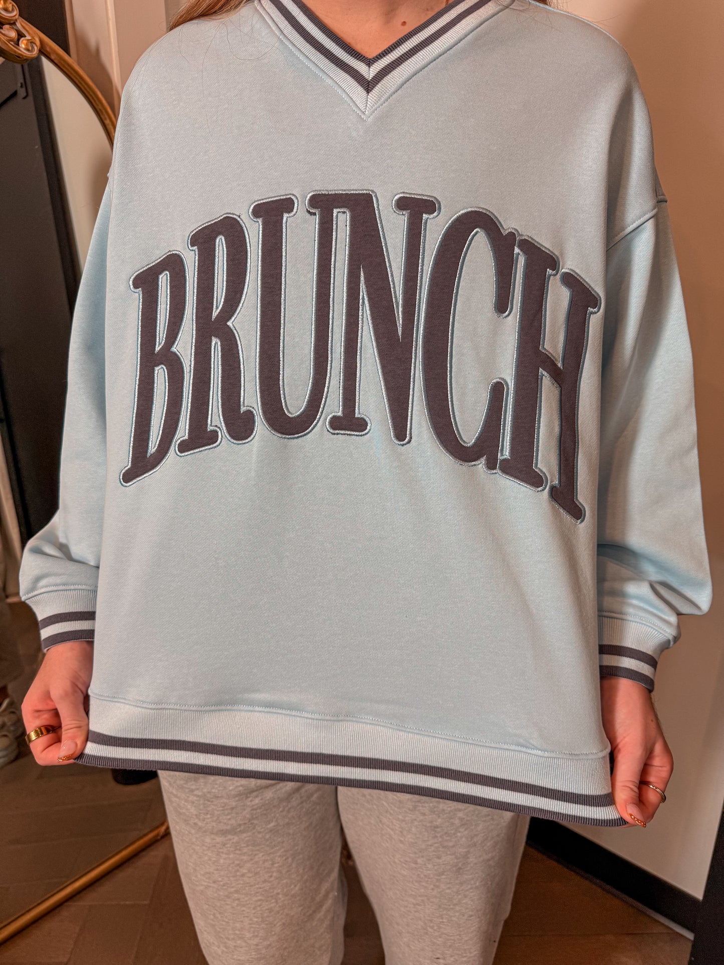Brunch Vintage V- Neck Sweatshirt
