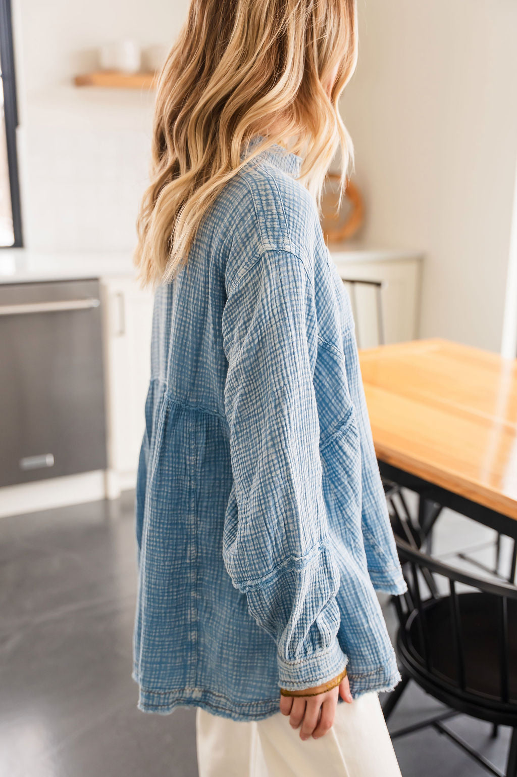 Washed Denim Button Down