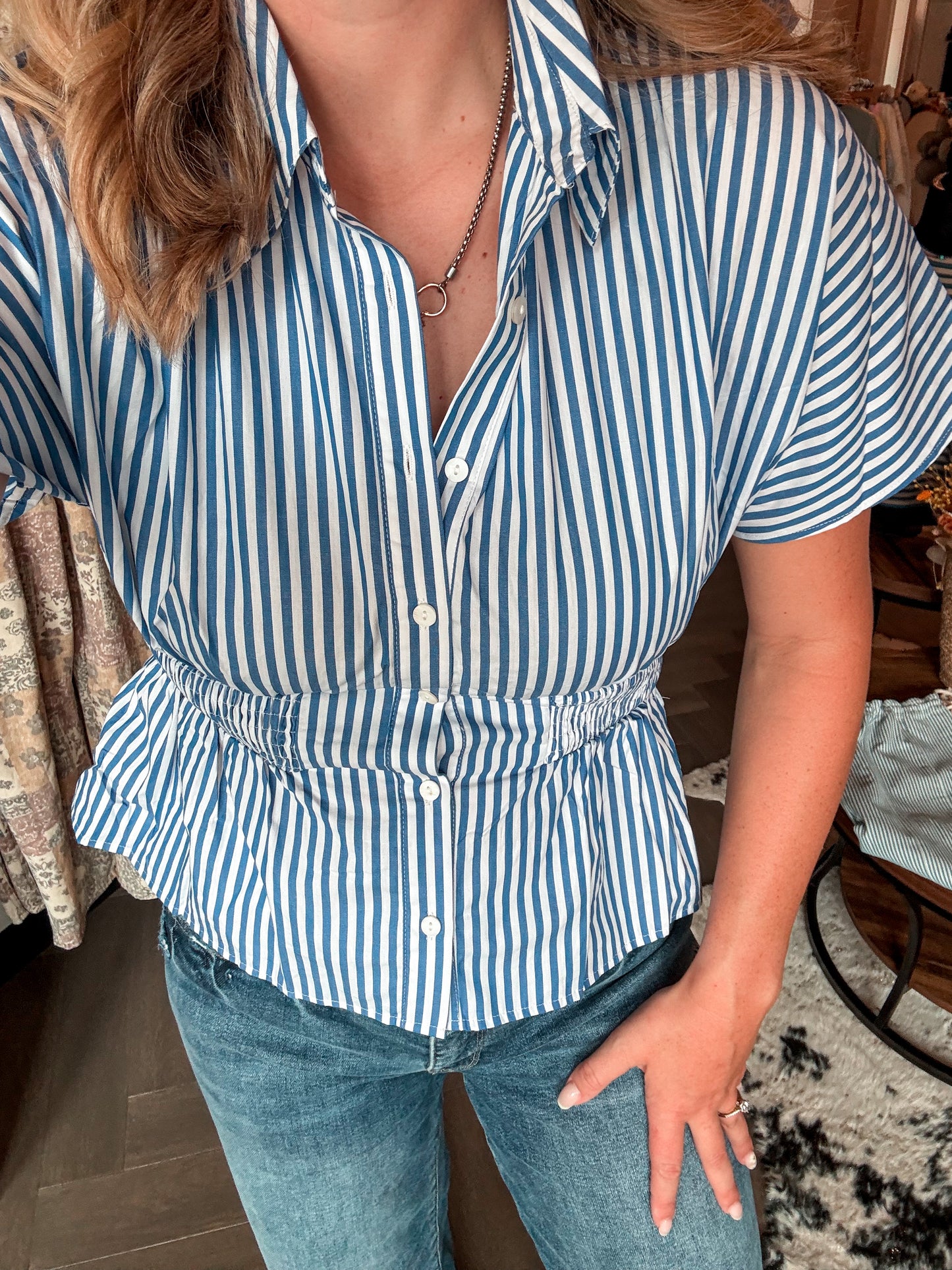 Blue Skies Smocked Blouse