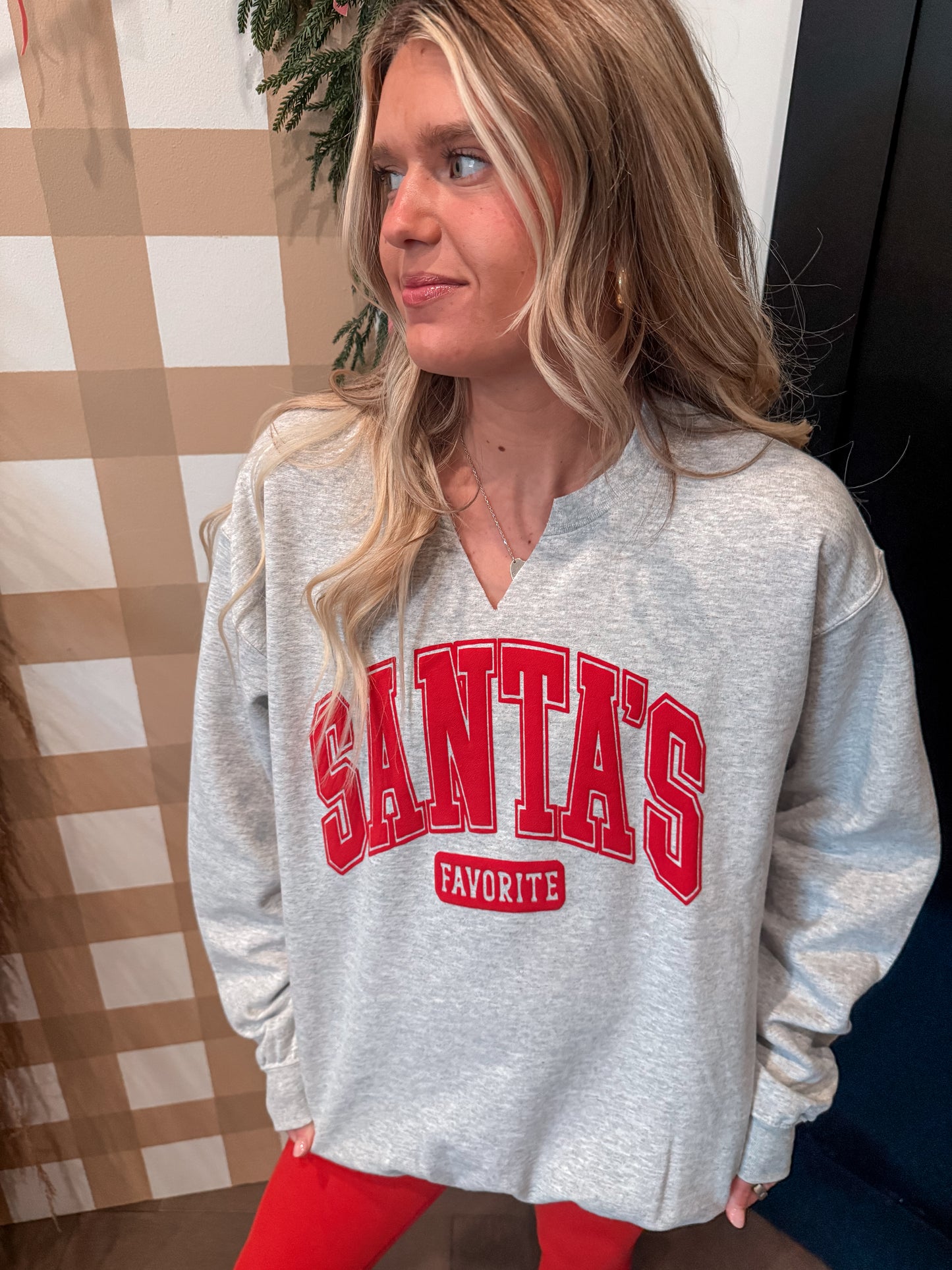 Santa’s Favorite Deep V Crewneck