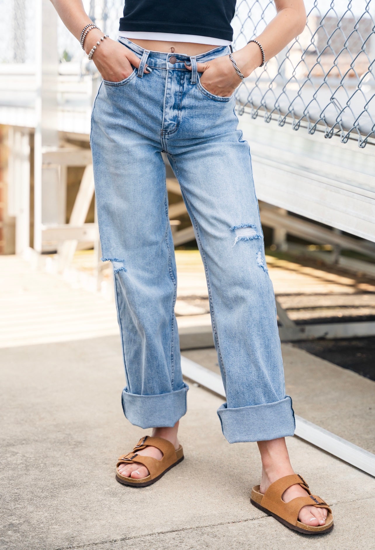 High Cuff Lightwash Jeans
