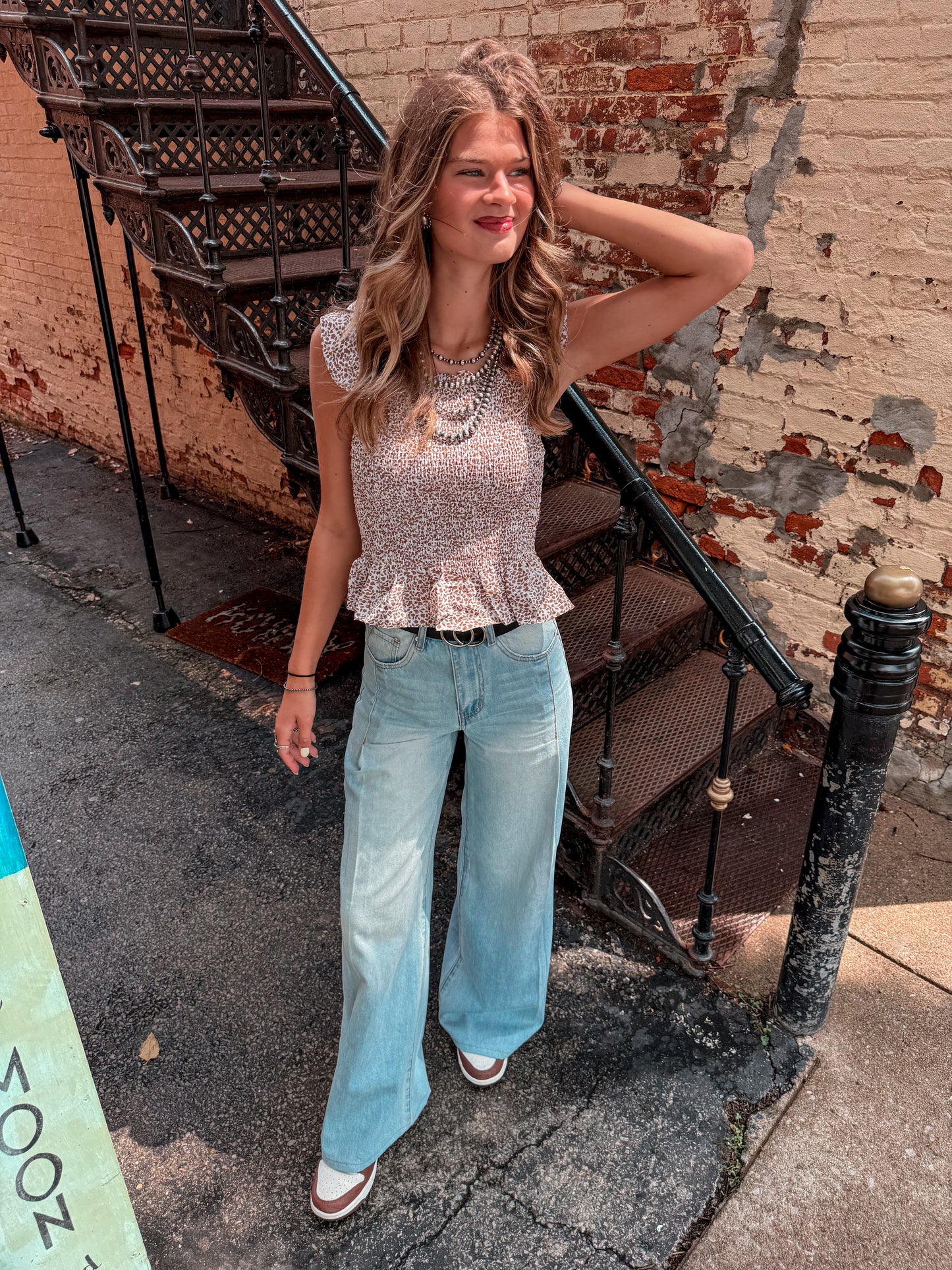 The Mocha With Ruffles Top