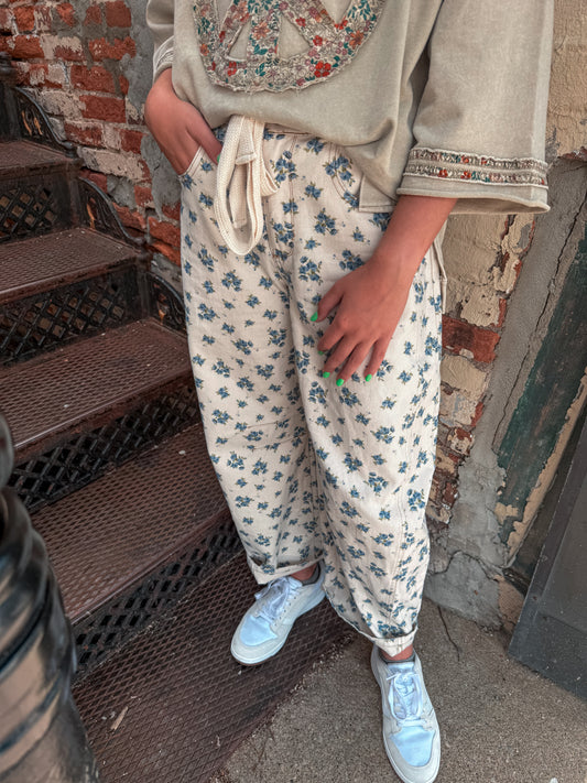 Floral Barrel Jeans