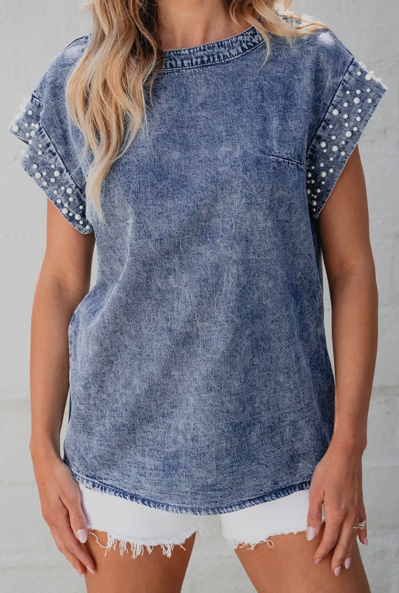 Denim & Pearls Blouse